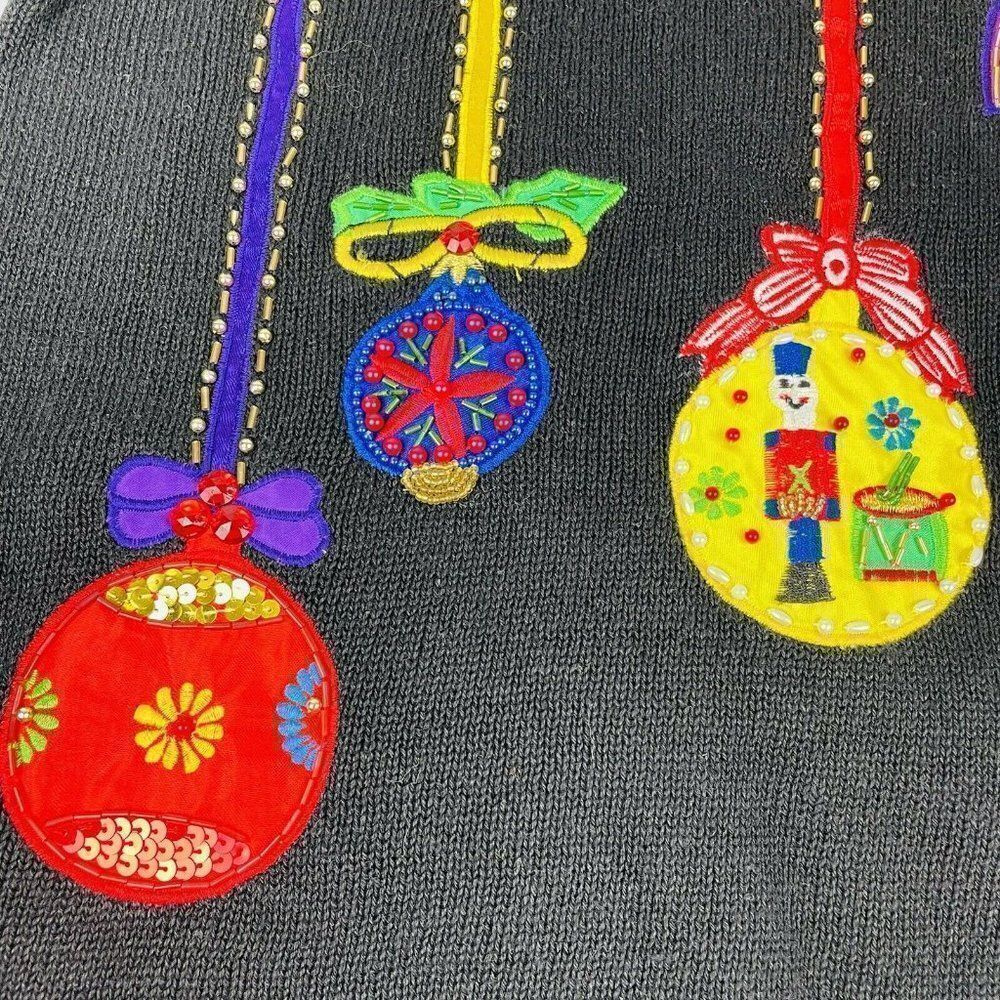Vintage Lisa International M Christmas Sweater Ornaments Beaded Ugly Tacky Tree - Picture 3 of 9